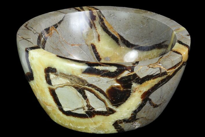 Polished Septarian Bowl - Madagascar #98269